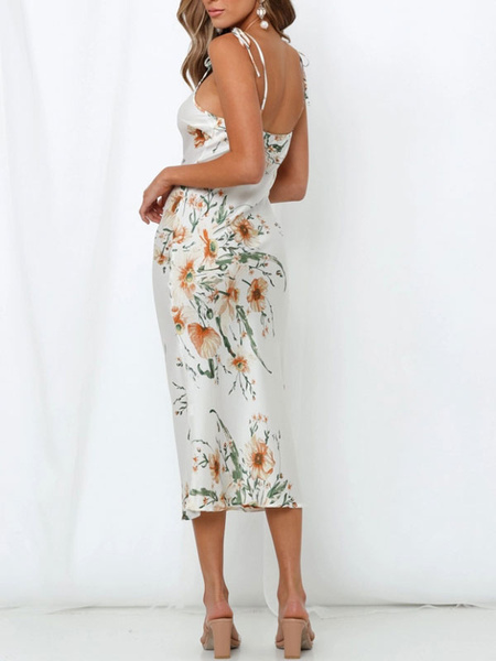 Floral Bodycon Backless Sleeveless Slip Dress - Image 6
