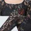 Floral Half Sleeves Lace Long Beach Maxi Dresses - Image 2