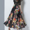Floral Half Sleeves Lace Long Beach Maxi Dresses - Image 4