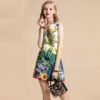 Floral Print Crystal Beading Sleeveless Mini Dress - Image 5