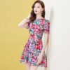 Floral Print Hem Ruffles Beach Mini Dress - Image 3
