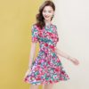 Floral Print Hem Ruffles Beach Mini Dress - Image 4