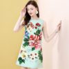 Floral Print Sequin Elegant Fashion Designer Mini Dress - Image 3