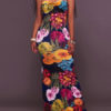 Floral Print Strapless Stretchy Sexy Maxi Dresses