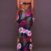 Floral Print Strapless Stretchy Sexy Maxi Dresses - Image 4