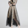 Flower Embroidered Long Tulle Maxi Dress - Image 2
