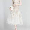 Flower Embroidered Long Tulle Maxi Dress