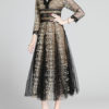 Flower Embroidered Long Tulle Maxi Dress - Image 5