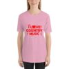 I Love Country music Unisex Short Sleeve T-shirt - Image 2