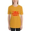 I Love Country music Unisex Short Sleeve T-shirt - Image 3