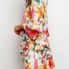 Jewel Neck Floral Print Frill Sundress - Image 3