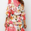 Jewel Neck Floral Print Frill Sundress - Image 4