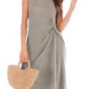 Jewel Neck Knotted Sleeveless Beach Dress