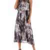 Jewel Neck Sleeveless Printed Beach Dress
