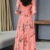 Lace Floral Print Floor Length Maxi Dresses - Image 4