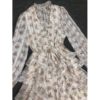 Lantern Sleeve V-Neck Flower Print Tiered Ruffles Cake Dress - Image 2