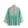 Long Sleeve Floral Printed V-Neck Blouse Shirts - Image 2