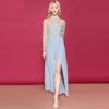 Long Sleeve Gorgeous Gold thread Embroidery Side Split Elegant Maxi Dress - Image 2