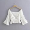 Long Sleeve Slash Neck Bohemian Blouse Shirts - Image 3