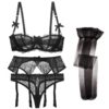 Luxury Transparent Half Cup Lace Bra and thong Set - Image 2