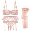 Luxury Transparent Half Cup Lace Bra and thong Set - Image 3