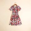 Off The Shoulder Elastic Waist Floral Print Elegant Mini Dress - Image 8