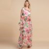 Off shoulder Floral Print Loose Maxi Dress - Image 2