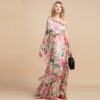 Off shoulder Floral Print Loose Maxi Dress - Image 3
