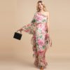 Off shoulder Floral Print Loose Maxi Dress - Image 4