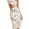One Shoulder Floral Printed Cut Out Beach Dress - Image 2