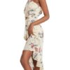 One Shoulder Floral Printed Cut Out Beach Dress - Image 3