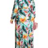 Print V Neck Long Sleeves Floor Length Dress - Image 2