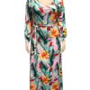 Print V Neck Long Sleeves Floor Length Dress - Image 6