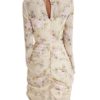 Printed Pleated Irregular Short Beach Dress - Image 3