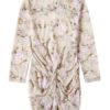 Printed Pleated Irregular Short Beach Dress - Image 4
