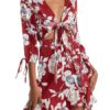 Printed Polyester Lace Up Beach Dress