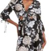 Printed Polyester Lace Up Beach Dress - Image 7