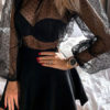 Puff Sleeve Blouse Lace Sheer Long Sleeves Sexy Tops - Image 2