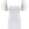 Puff Sleeve Square Neck Sexy Bodycon Dress - Image 3