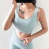 Ribbed Shockproof Plain Running Sports Bras - Image 2