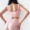 Ribbed Shockproof Plain Running Sports Bras - Image 4