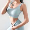 Ribbed Shockproof Plain Running Sports Bras - Image 3