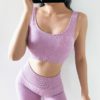 Ribbed Shockproof Plain Running Sports Bras
