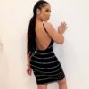 Sexy Camisole Stripe Nightclub Party Short Dress - Image 3