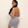 Sexy Camisole Stripe Nightclub Party Short Dress - Image 5