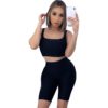 Sexy Crop Tops And Biker Shorts Sets Bodycon Sportswear - Image 3