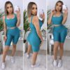 Sexy Crop Tops And Biker Shorts Sets Bodycon Sportswear - Image 7