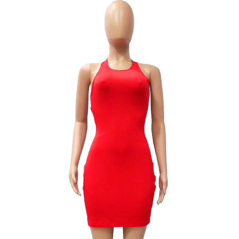 Sexy Halter Back Metal Bandage Hollowing out Nightclub Party Dress - Image 12