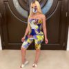 Sexy Leaf Print Wrap Playsuit One Piece - Image 5
