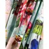 Sexy Off Shoulder Custom Button Flower Print Runway Cotton Short Dress - Image 5